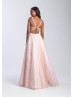 Satin Sparkle Tulle Butterfly Back Prom Dress