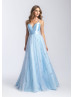 Satin Sparkle Tulle Butterfly Back Prom Dress