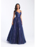 Satin Sparkle Tulle Butterfly Back Prom Dress