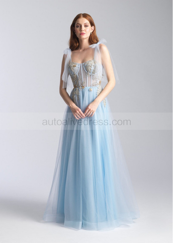 Sweetheart Neck Beaded Lace Tulle Prom Dress