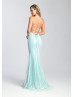 Mint Blue Sequin Lace-up Back Long Prom Dress Mint Blue Sequin Lace-up Back Long Prom Dress