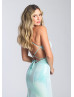 Mint Blue Sequin Lace-up Back Long Prom Dress Mint Blue Sequin Lace-up Back Long Prom Dress