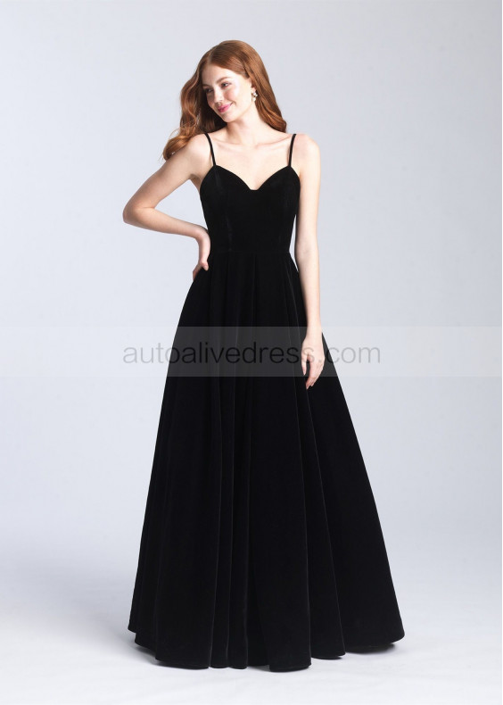 Spaghetti Straps Velvet Open Back Long Elegant Prom Dress Spaghetti Straps Velvet Open Back Long Elegant Prom Dress