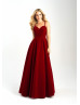 Spaghetti Straps Velvet Open Back Long Elegant Prom Dress