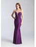 Beaded Lace Jersey Corset Back Long Prom Dress