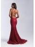 Spaghetti Straps Sequin Low Back Sparkly Prom Dress