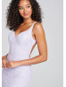 Beaded Lilac Lace Keyhole Back Prom Dress