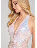 V Neck Sequin Lace Slit Prom Dress