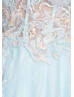Beaded Lace Tulle Illusion Back Prom Dress