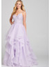 Beaded Lace Glitter Tulle Ruffle Prom Dress