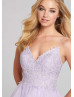 Beaded Lace Glitter Tulle Ruffle Prom Dress