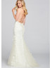 Beaded Lace Glitter Tulle Slit Prom Dress