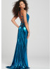 Sexy Liquid Lame Slit Prom Dress