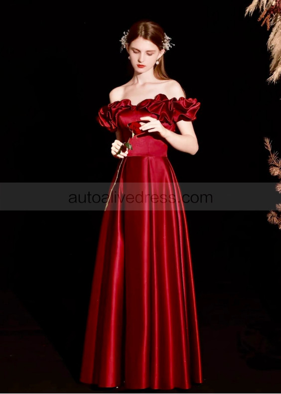 Off Shoulder Sexy Satin Corset Back Long Prom Dress Off Shoulder Sexy Satin Corset Back Long Prom Dress