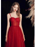 Red Beaded Sparkling Tulle Prom Dress Banquet Dress Red Beaded Sparkling Tulle Prom Dress Banquet Dress