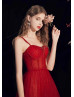 Red Beaded Sparkling Tulle Prom Dress Banquet Dress Red Beaded Sparkling Tulle Prom Dress Banquet Dress