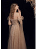 Sweetheart Neck Champagne Glitter Tulle Fairytale Prom Dress