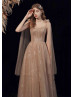 Sweetheart Neck Champagne Glitter Tulle Fairytale Prom Dress Sweetheart Neck Champagne Glitter Tulle Fairytale Prom Dress