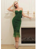 Sexy Green Ruched Tulle Back Slit Prom Dress Sexy Green Ruched Tulle Back Slit Prom Dress