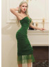 Sexy Green Ruched Tulle Back Slit Prom Dress