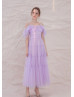 Cold Shoulder Lilac Tulle Romantic Prom Dress Cold Shoulder Lilac Tulle Romantic Prom Dress