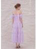 Cold Shoulder Lilac Tulle Romantic Prom Dress