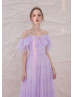 Cold Shoulder Lilac Tulle Romantic Prom Dress Cold Shoulder Lilac Tulle Romantic Prom Dress