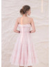 Adjustable Straps Pink Ruched Tulle Sweet Prom Dress