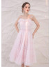 Adjustable Straps Pink Ruched Tulle Sweet Prom Dress Adjustable Straps Pink Ruched Tulle Sweet Prom Dress