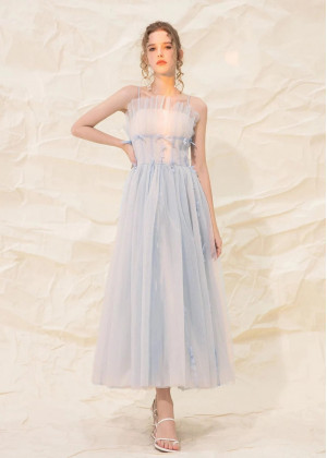 Spaghetti Straps Light Blue Tulle Dreamy Prom Dress Spaghetti Straps Light Blue Tulle Dreamy Prom Dress