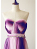 Ombre Ivory Plum Chiffon Long Prom Dress