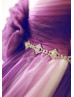 Ombre Ivory Plum Chiffon Long Prom Dress