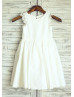 Ivory Cotton Lace Trim Flower Girl Dress