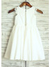 Ivory Cotton Lace Trim Flower Girl Dress