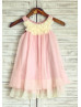 Scoop Neck Chiffon Empire Waist Two-tone Flower Girl Dress