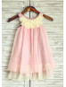 Scoop Neck Chiffon Empire Waist Two-tone Flower Girl Dress 