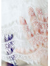 V Neck Ivory Eyelash Lace Knee Length Romantic Wedding Dress