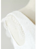V Neck Ivory Eyelash Lace Knee Length Romantic Wedding Dress