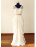 Lace Uneven Chiffon Long Wedding Dress