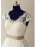 Lace Uneven Chiffon Long Wedding Dress