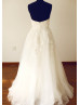Strapless Sweetheart Lace Tulle Long Prom Dress Bridesmaid Dress