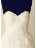 Strapless Sweetheart Ivory Lace Tulle Garden Wedding Dress