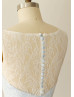 Ivory Lace Short Bridesmaid Dress With Blue Lining