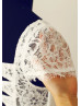 Diamond-shaped Hole Back Lace Chiffon Long Wedding Dress