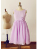 Lavender Chiffon Short Bridesmaid Dress