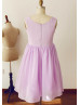 Lavender Chiffon Short Bridesmaid Dress