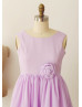 Lavender Chiffon Short Bridesmaid Dress