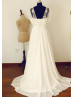 Double Layers Designed Top Lace Chiffon Long  Wedding  Dress