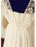 Double Layers Designed Top Lace Chiffon Long  Wedding  Dress