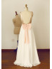 Deep V Neck Rose Gold Sequin Chiffon Backless Wedding Dress